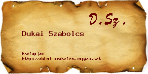 Dukai Szabolcs névjegykártya